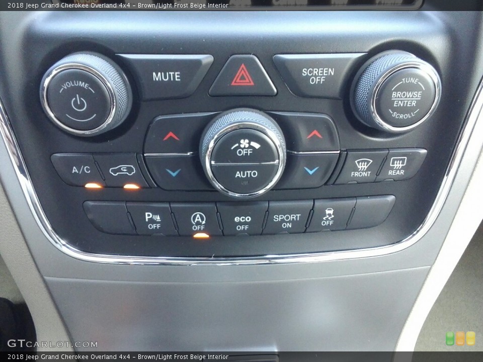 Brown/Light Frost Beige Interior Controls for the 2018 Jeep Grand Cherokee Overland 4x4 #122383309