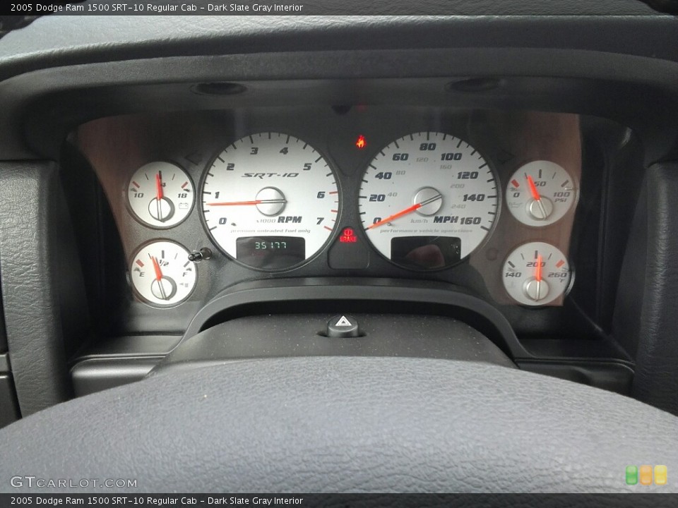 Dark Slate Gray Interior Gauges for the 2005 Dodge Ram 1500 SRT-10 Regular Cab #122405778