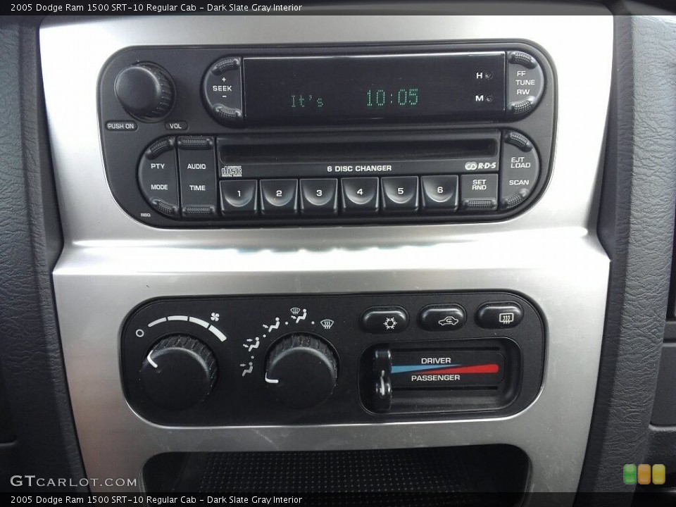 Dark Slate Gray Interior Controls for the 2005 Dodge Ram 1500 SRT-10 Regular Cab #122405796