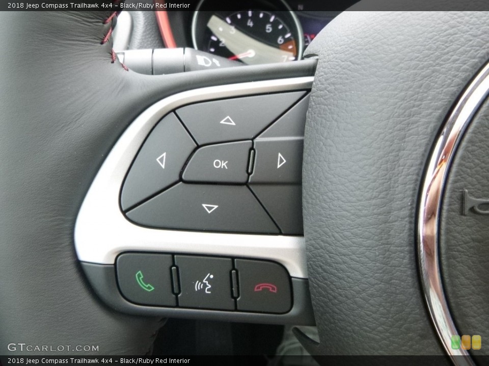 Black/Ruby Red Interior Controls for the 2018 Jeep Compass Trailhawk 4x4 #122412072