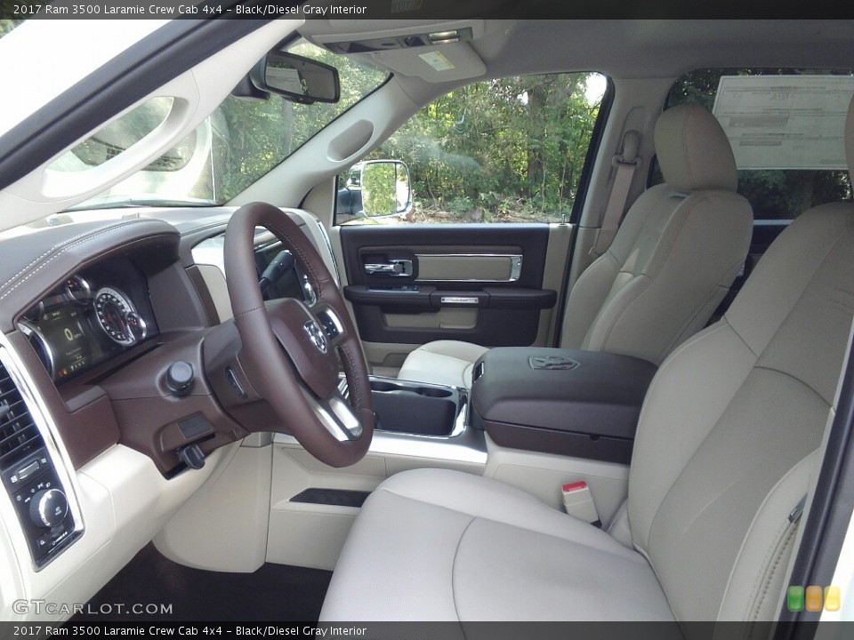 Black/Diesel Gray Interior Front Seat for the 2017 Ram 3500 Laramie Crew Cab 4x4 #122413170