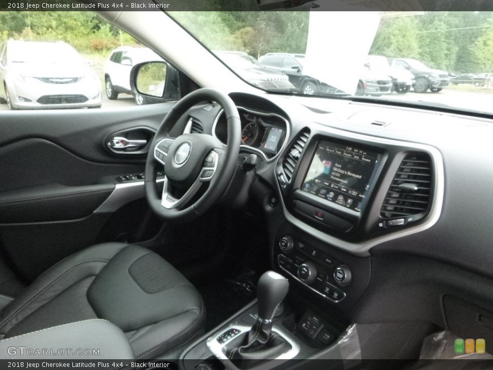 Black Interior Dashboard for the 2018 Jeep Cherokee Latitude Plus 4x4 #122413461