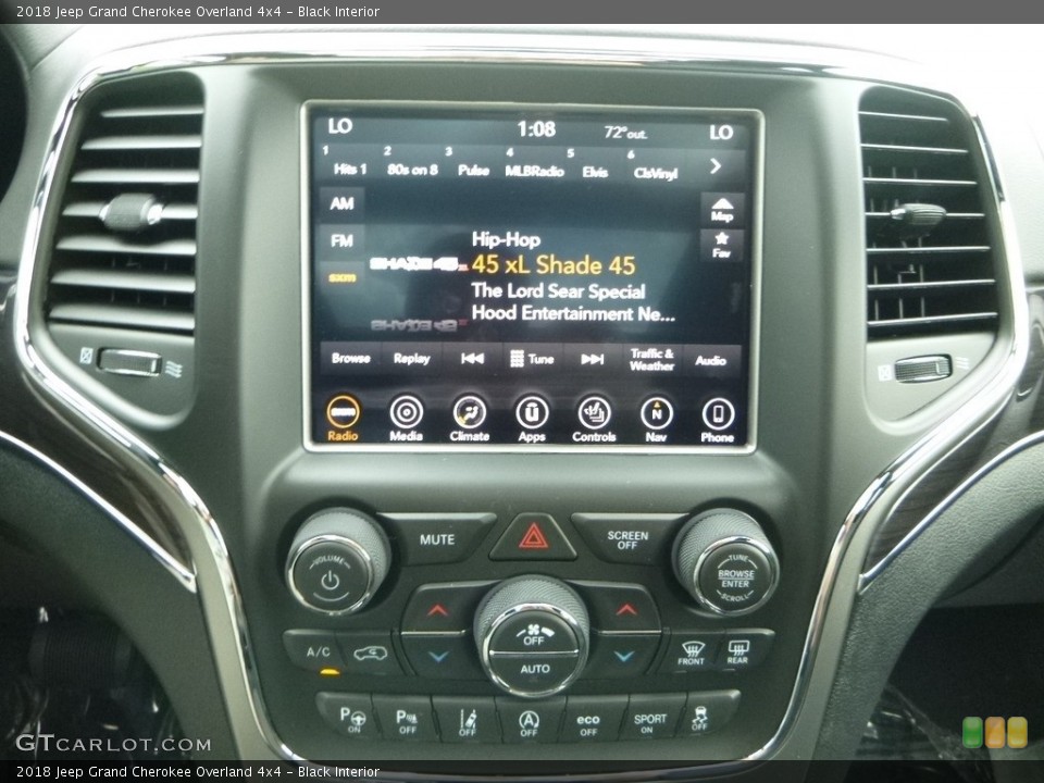 Black Interior Controls for the 2018 Jeep Grand Cherokee Overland 4x4 #122420820