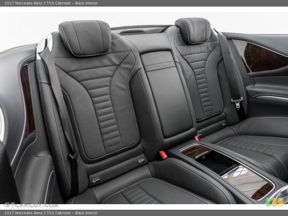 Black Interior Rear Seat for the 2017 Mercedes-Benz S 550 Cabriolet #122428079
