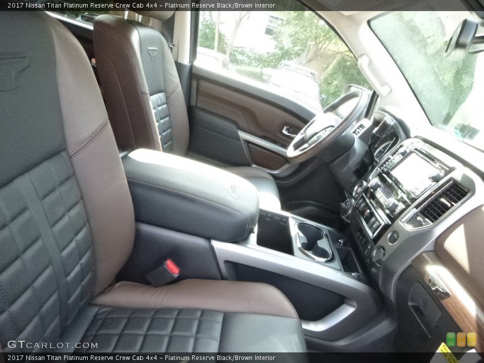 Platinum Reserve Black/Brown Interior Front Seat for the 2017 Nissan Titan Platinum Reserve Crew Cab 4x4 #122435132