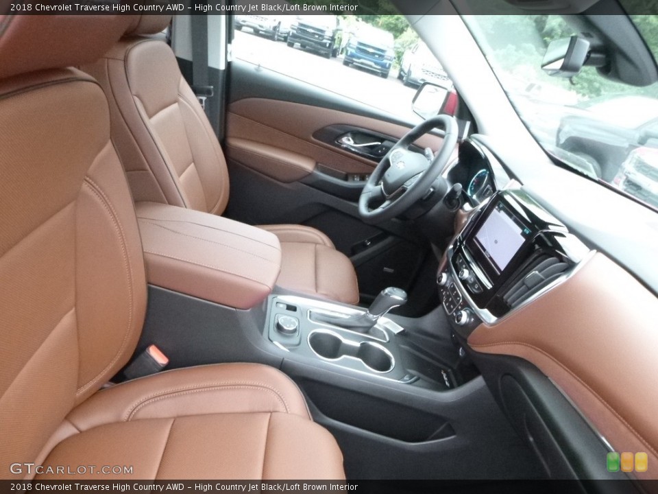 High Country Jet Black/Loft Brown Interior Front Seat for the 2018 Chevrolet Traverse High Country AWD #122439275