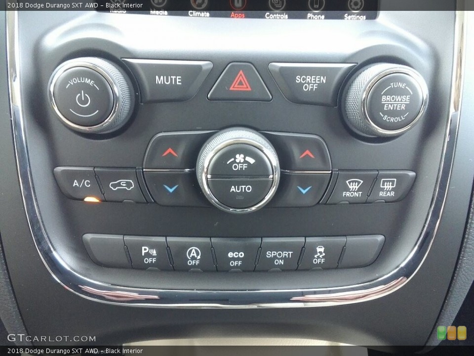 Black Interior Controls for the 2018 Dodge Durango SXT AWD #122449079