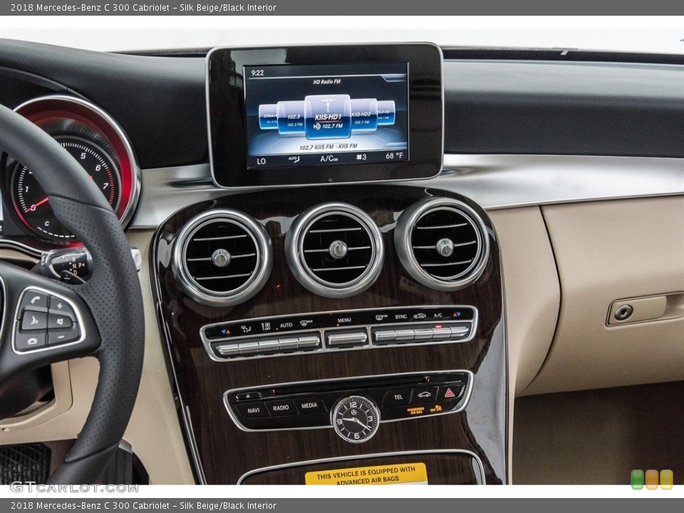 Silk Beige/Black Interior Controls for the 2018 Mercedes-Benz C 300 Cabriolet #122462681