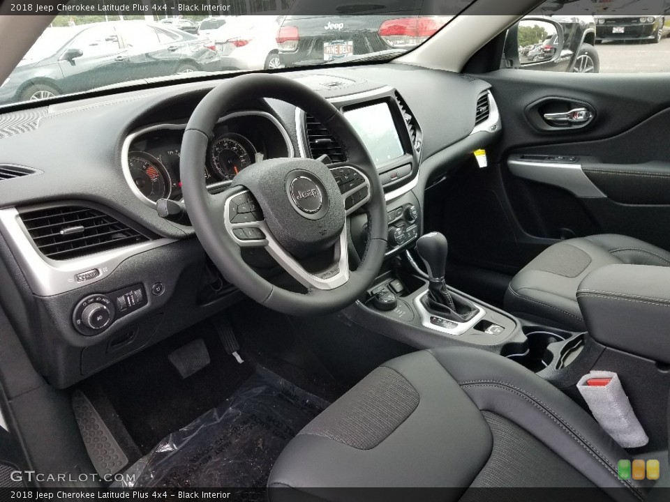 Black Interior Photo for the 2018 Jeep Cherokee Latitude Plus 4x4 #122469715