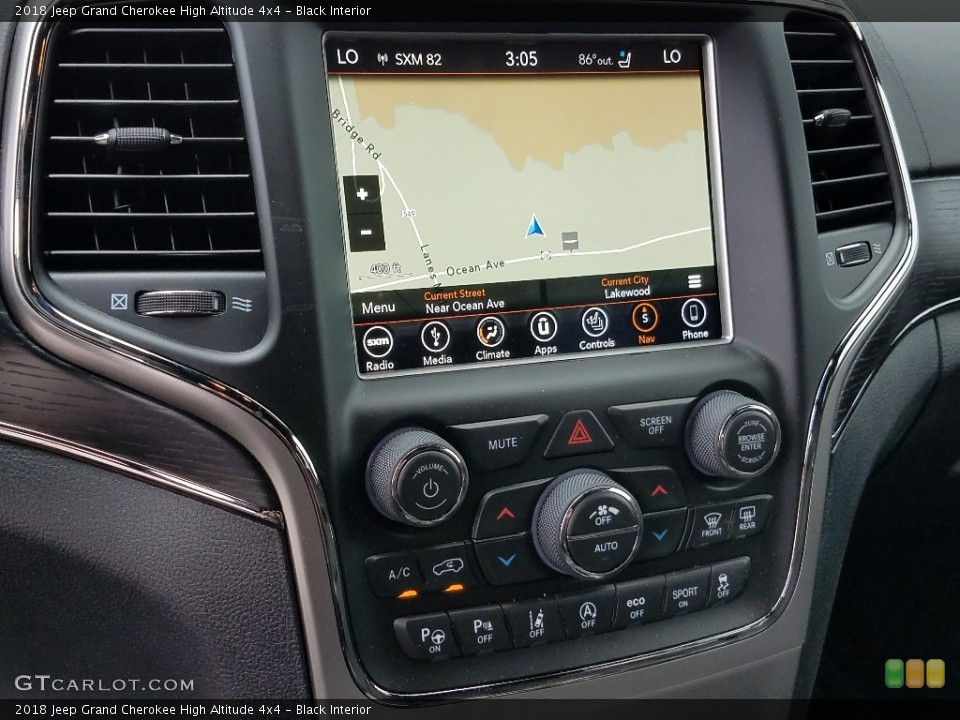Black Interior Navigation for the 2018 Jeep Grand Cherokee High Altitude 4x4 #122470057