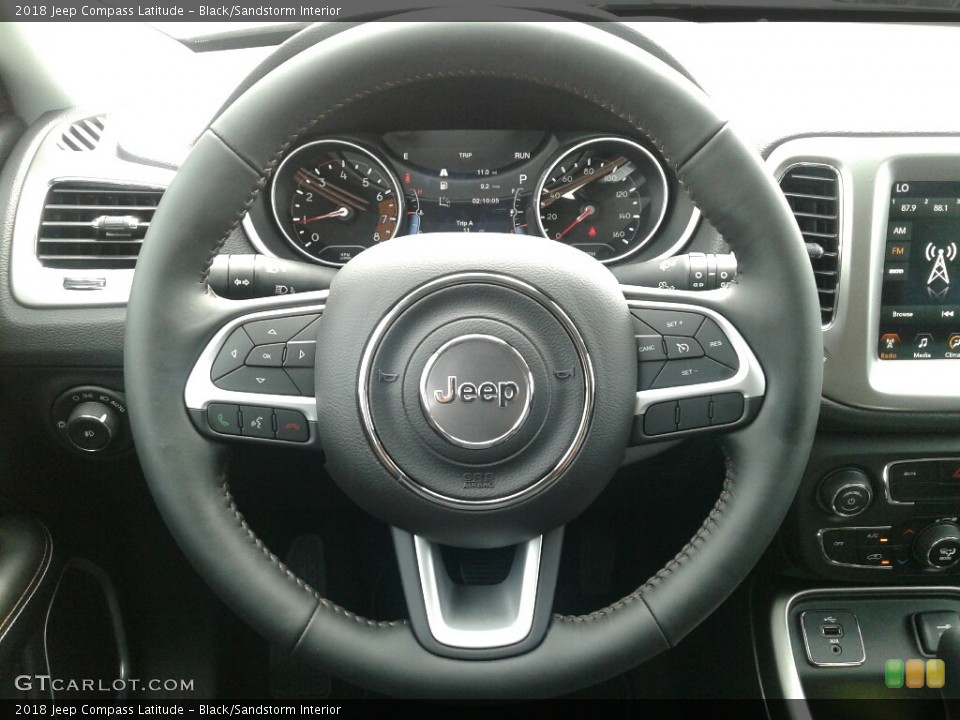 Black/Sandstorm Interior Steering Wheel for the 2018 Jeep Compass Latitude #122473678