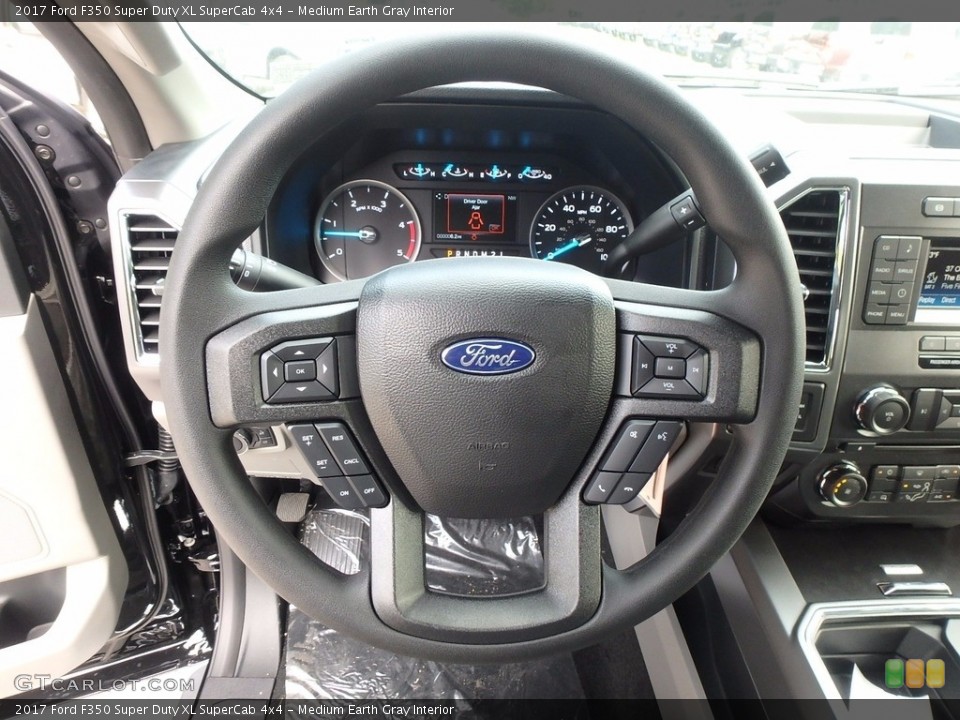 Medium Earth Gray Interior Steering Wheel for the 2017 Ford F350 Super Duty XL SuperCab 4x4 #122486888