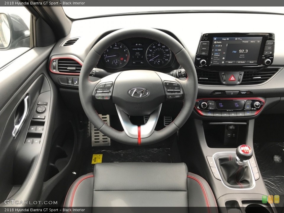 Black Interior Dashboard for the 2018 Hyundai Elantra GT Sport #122490194