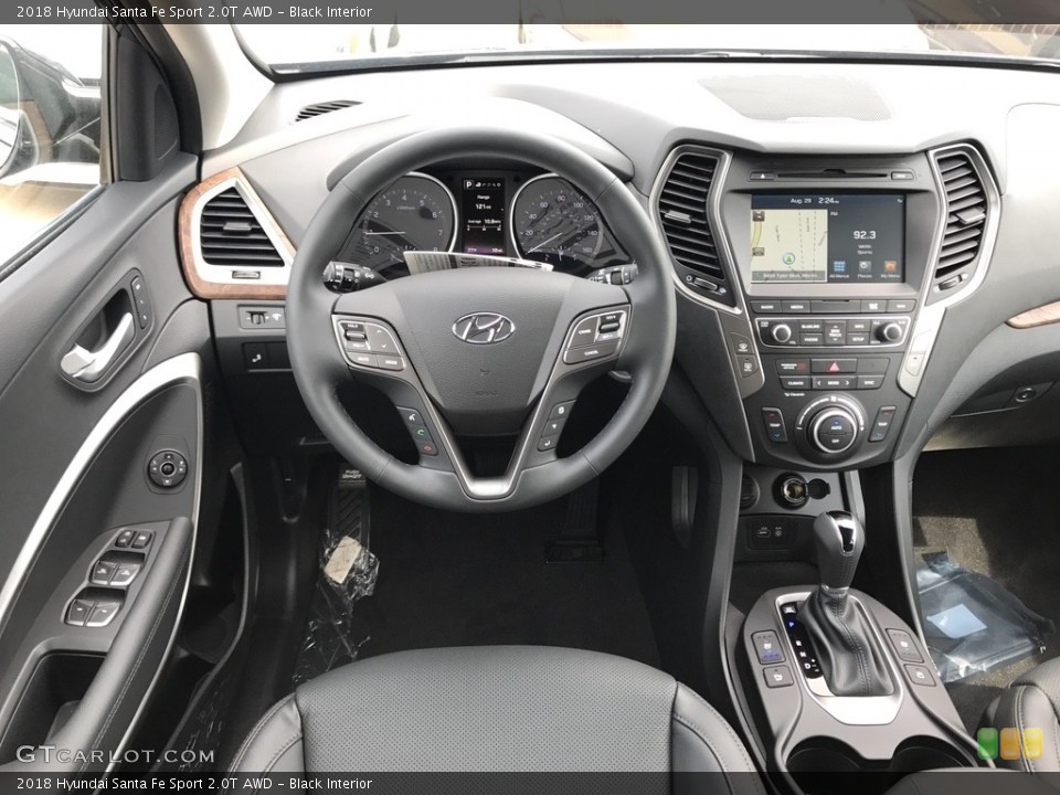 Black Interior Dashboard for the 2018 Hyundai Santa Fe Sport 2.0T AWD #122490926