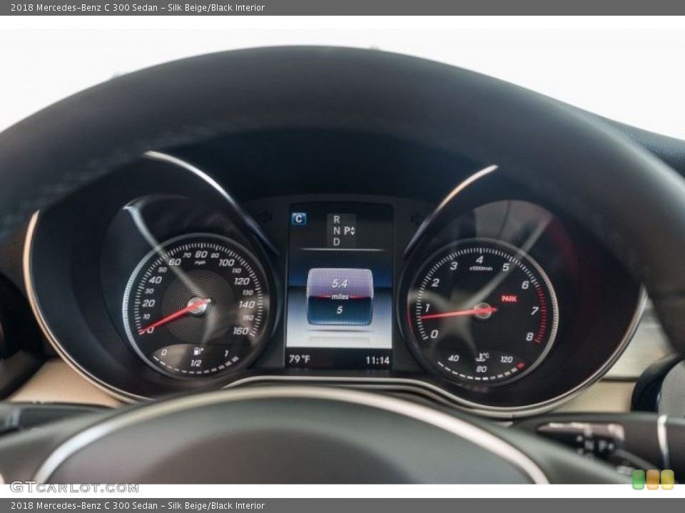 Silk Beige/Black Interior Gauges for the 2018 Mercedes-Benz C 300 Sedan #122492336