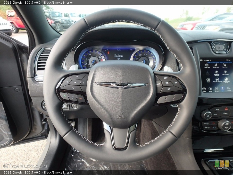 Black/Smoke Interior Steering Wheel for the 2018 Chrysler 300 S AWD #122496584
