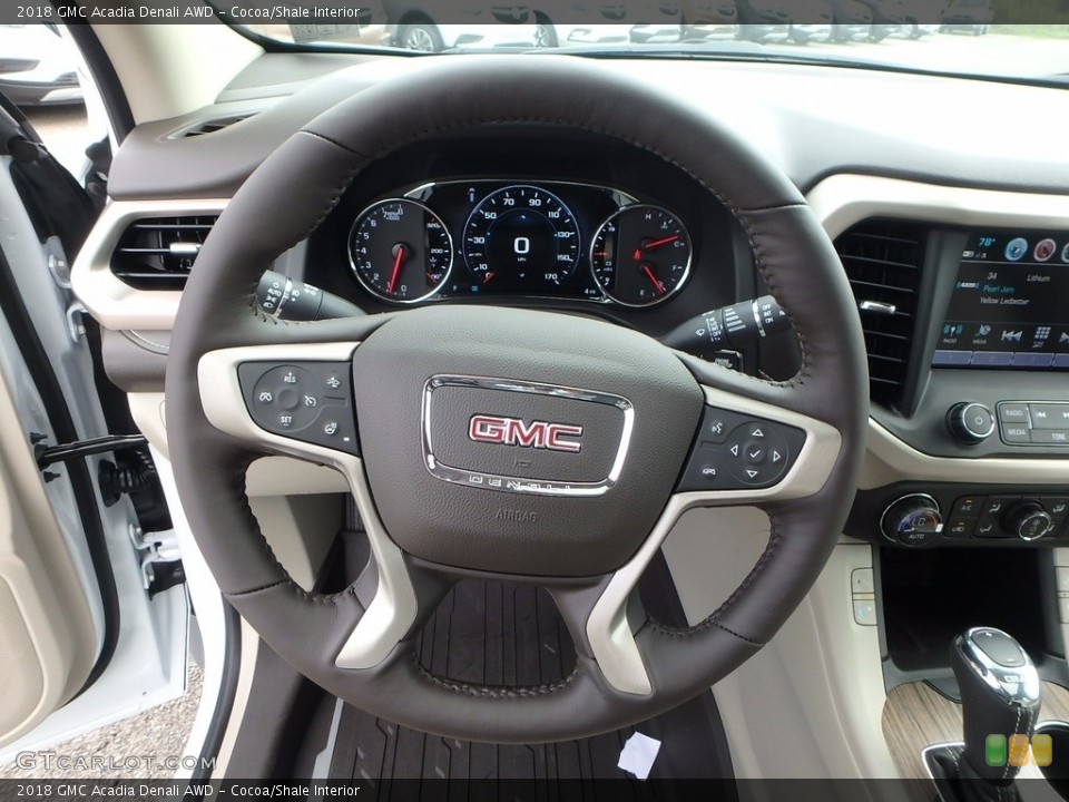 Cocoa/Shale Interior Steering Wheel for the 2018 GMC Acadia Denali AWD #122497626
