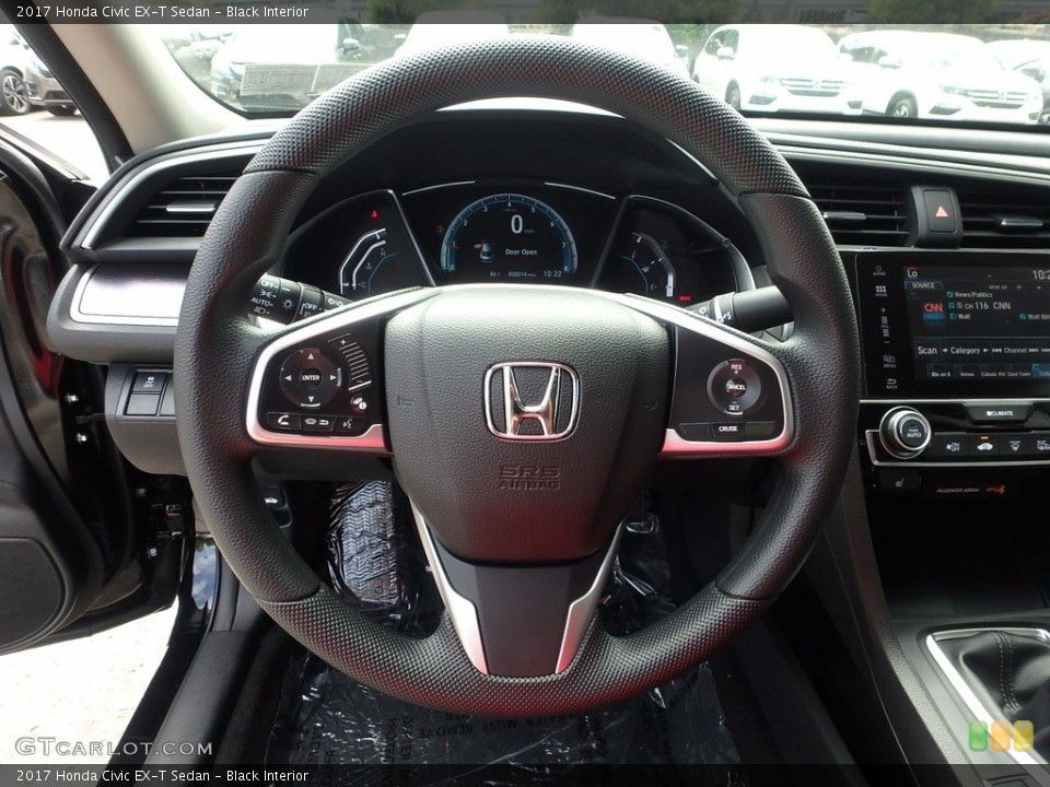 Black Interior Steering Wheel for the 2017 Honda Civic EX-T Sedan #122501378