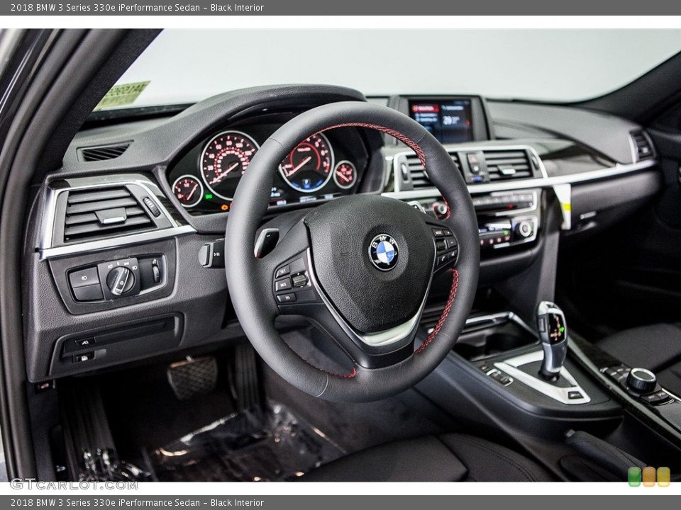 Black Interior Dashboard for the 2018 BMW 3 Series 330e iPerformance Sedan #122508737