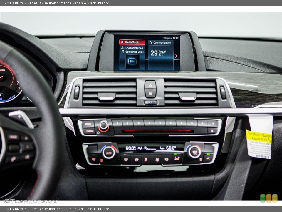 Black Interior Controls for the 2018 BMW 3 Series 330e iPerformance Sedan #122508764