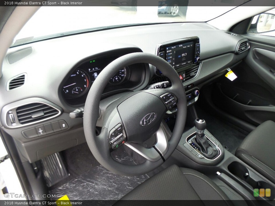 Black Interior Dashboard for the 2018 Hyundai Elantra GT Sport #122515811