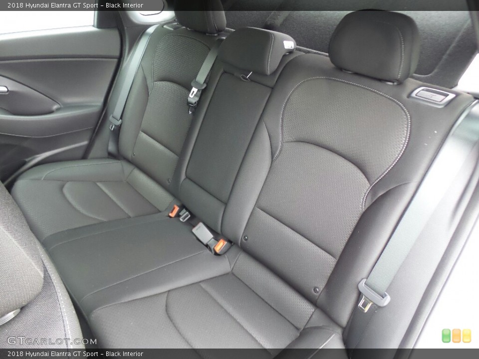 Black Interior Rear Seat for the 2018 Hyundai Elantra GT Sport #122515860