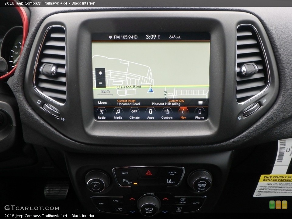 Black Interior Navigation for the 2018 Jeep Compass Trailhawk 4x4 #122543574