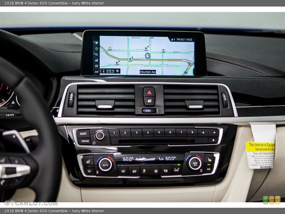 Ivory White Interior Controls for the 2018 BMW 4 Series 430i Convertible #122567516