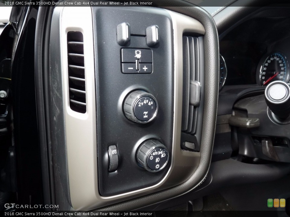 Jet Black Interior Controls for the 2018 GMC Sierra 3500HD Denali Crew Cab 4x4 Dual Rear Wheel #122590453