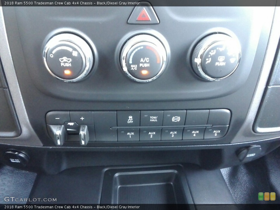 Black/Diesel Gray Interior Controls for the 2018 Ram 5500 Tradesman Crew Cab 4x4 Chassis #122592248