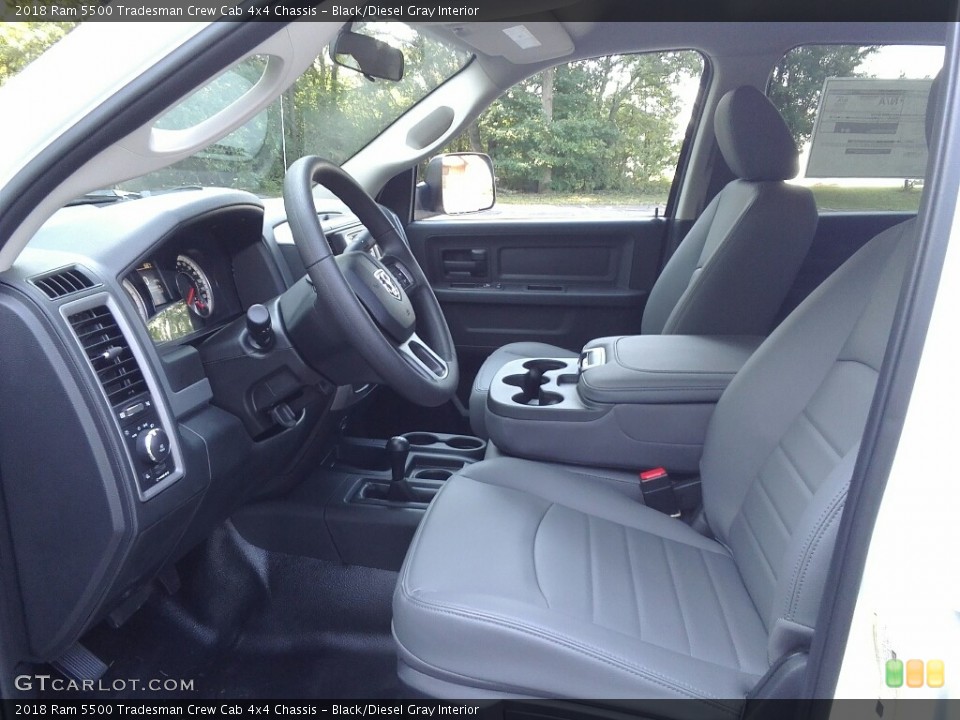 Black/Diesel Gray Interior Front Seat for the 2018 Ram 5500 Tradesman Crew Cab 4x4 Chassis #122592403