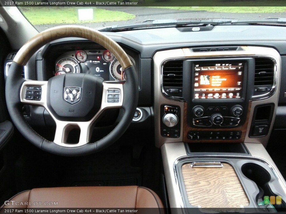 Black/Cattle Tan Interior Dashboard for the 2017 Ram 1500 Laramie Longhorn Crew Cab 4x4 #122615627