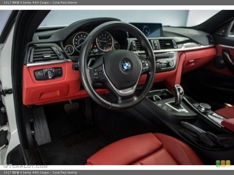 Coral Red Interior Dashboard for the 2017 BMW 4 Series 440i Coupe #122619074