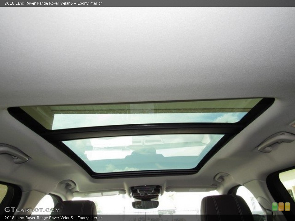 Ebony Interior Sunroof for the 2018 Land Rover Range Rover Velar S #122620226