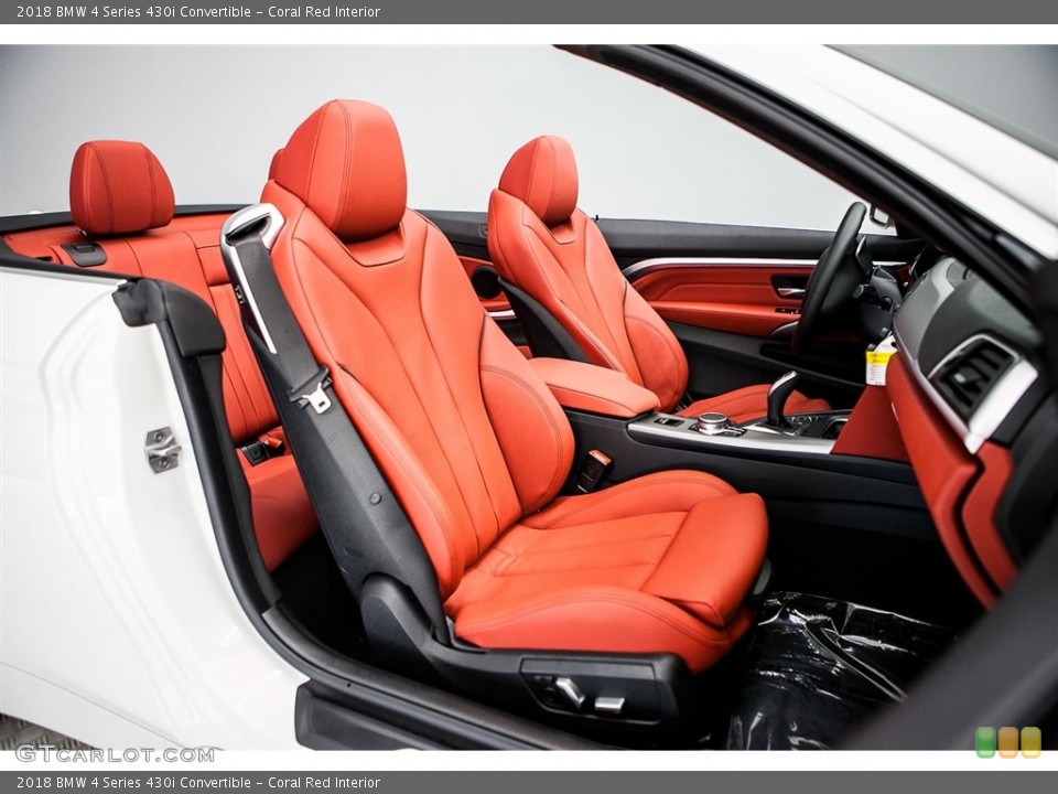Coral Red Interior Photo for the 2018 BMW 4 Series 430i Convertible #122632345