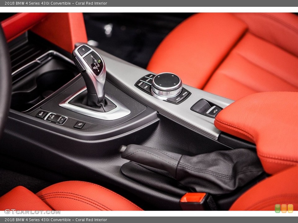 Coral Red Interior Transmission for the 2018 BMW 4 Series 430i Convertible #122632468