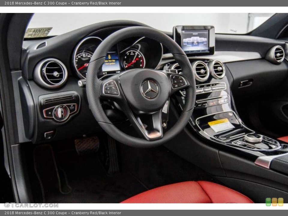 Cranberry Red/Black Interior Dashboard for the 2018 Mercedes-Benz C 300 Coupe #122656115