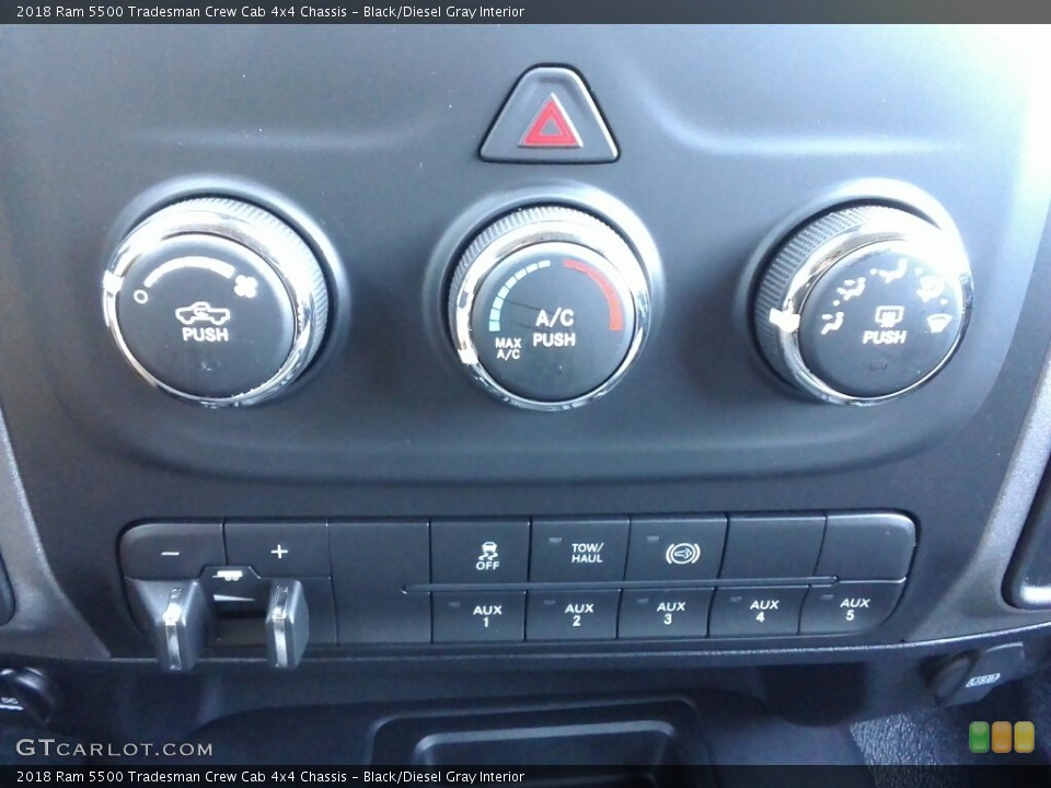 Black/Diesel Gray Interior Controls for the 2018 Ram 5500 Tradesman Crew Cab 4x4 Chassis #122658068