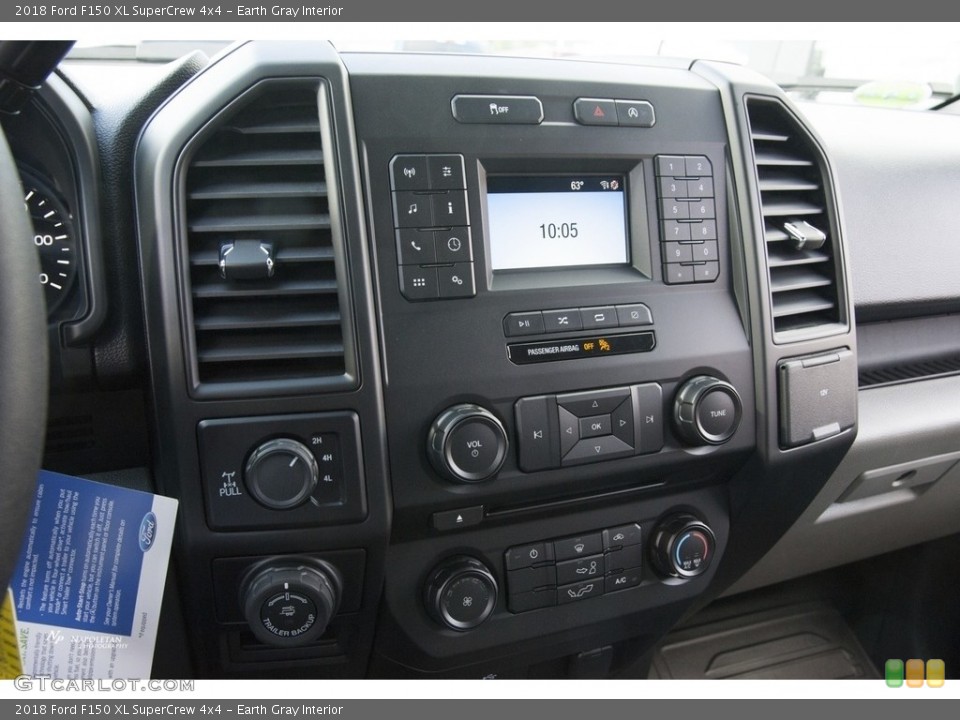 Earth Gray Interior Controls for the 2018 Ford F150 XL SuperCrew 4x4 #122659730