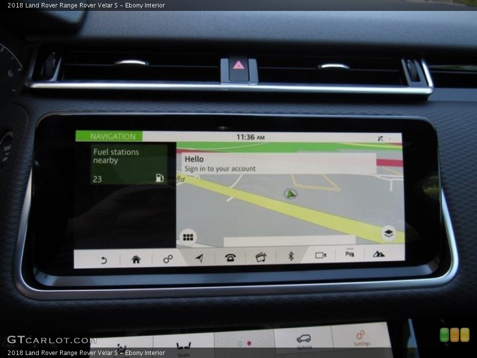 Ebony Interior Navigation for the 2018 Land Rover Range Rover Velar S #122678496