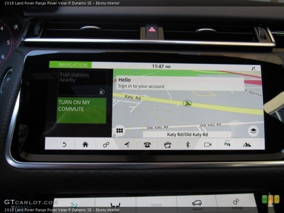 Ebony Interior Navigation for the 2018 Land Rover Range Rover Velar R Dynamic SE #122678811