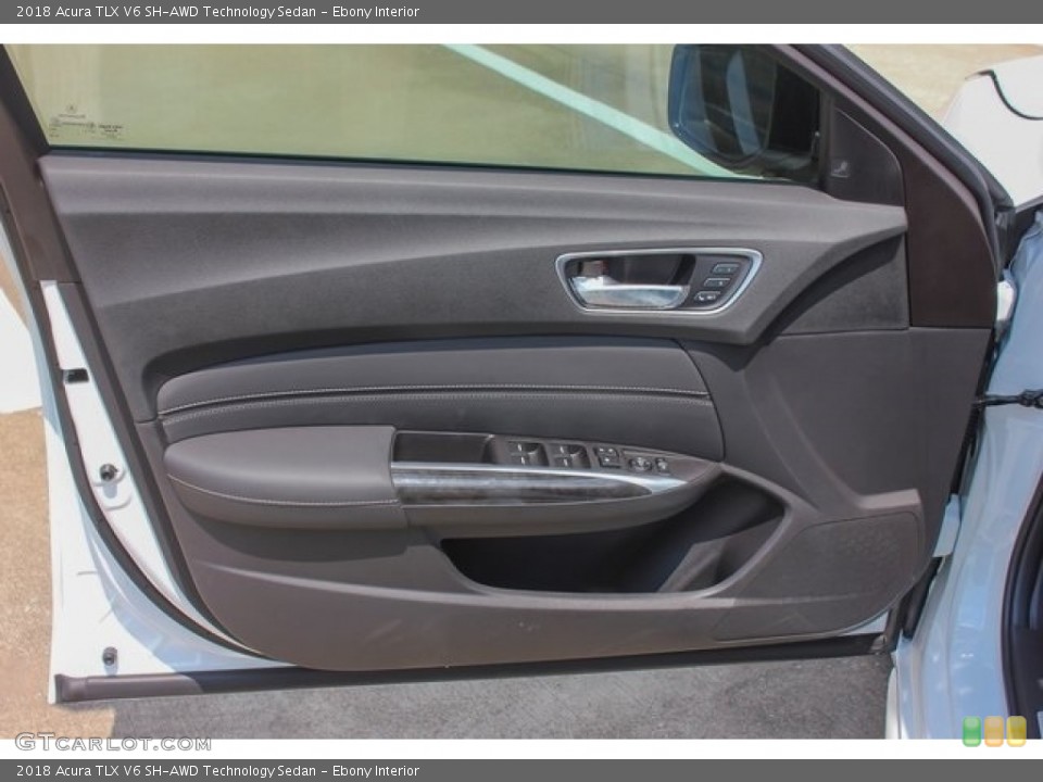 Ebony Interior Door Panel for the 2018 Acura TLX V6 SH-AWD Technology Sedan #122703885