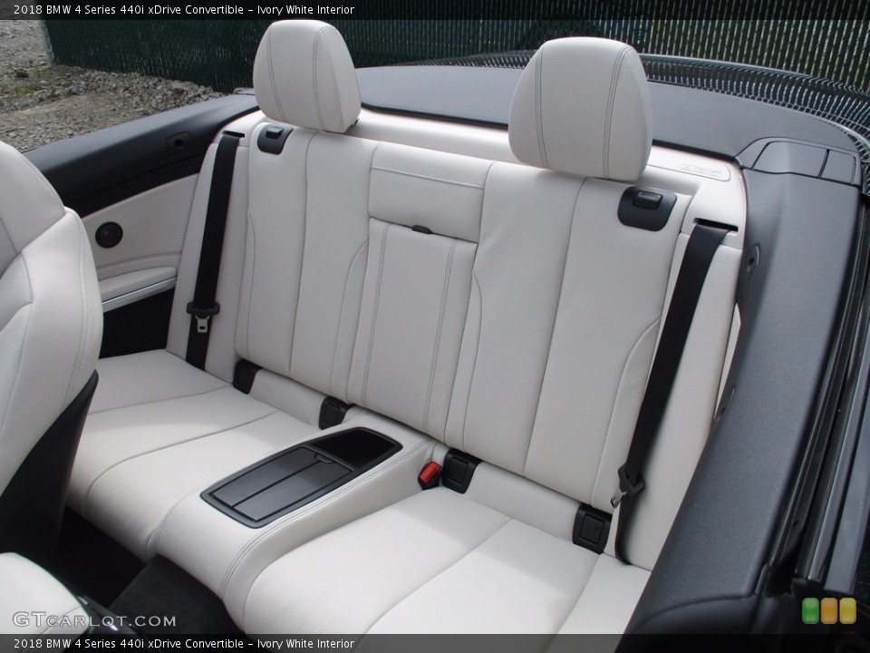 Ivory White Interior Rear Seat for the 2018 BMW 4 Series 440i xDrive Convertible #122708741