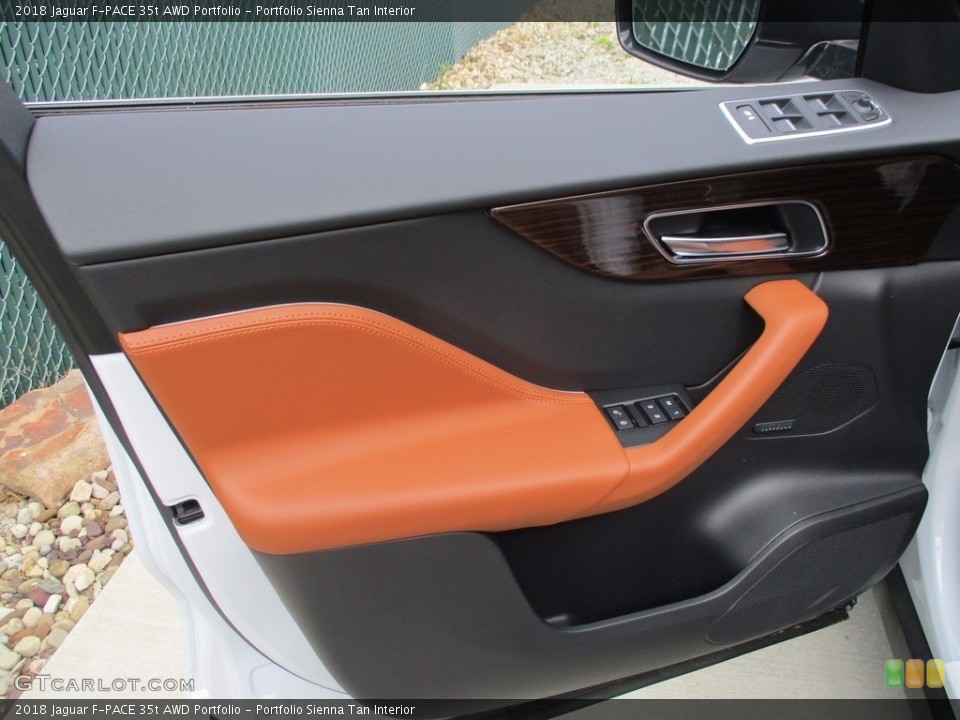 Portfolio Sienna Tan Interior Door Panel for the 2018 Jaguar F-PACE 35t AWD Portfolio #122709095