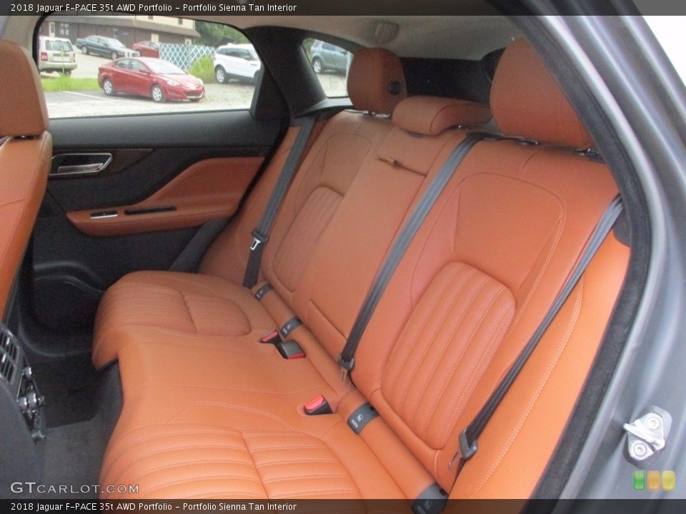 Portfolio Sienna Tan Interior Rear Seat for the 2018 Jaguar F-PACE 35t AWD Portfolio #122709161