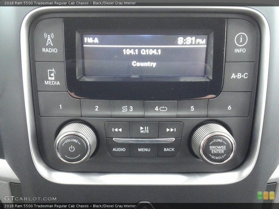 Black/Diesel Gray Interior Controls for the 2018 Ram 5500 Tradesman Regular Cab Chassis #122715818