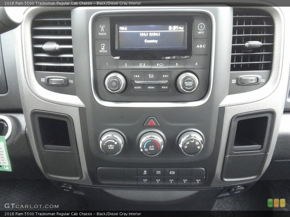 Black/Diesel Gray Interior Controls for the 2018 Ram 5500 Tradesman Regular Cab Chassis #122715884