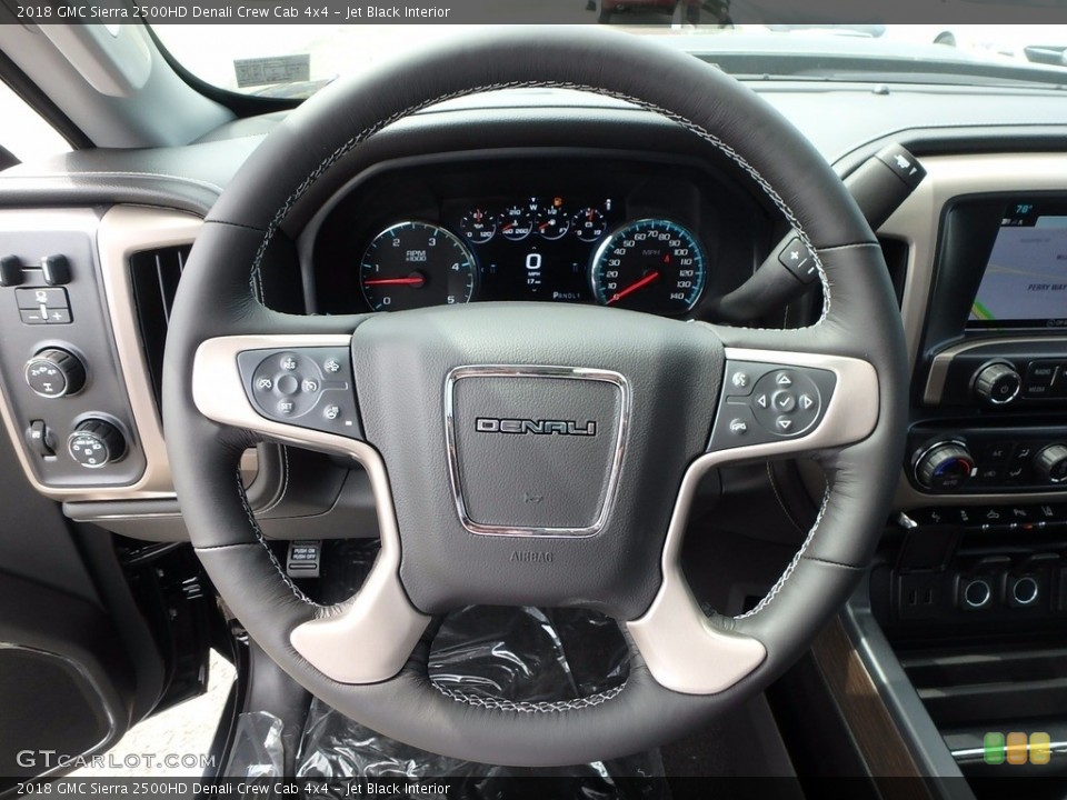 Jet Black Interior Steering Wheel for the 2018 GMC Sierra 2500HD Denali Crew Cab 4x4 #122716292