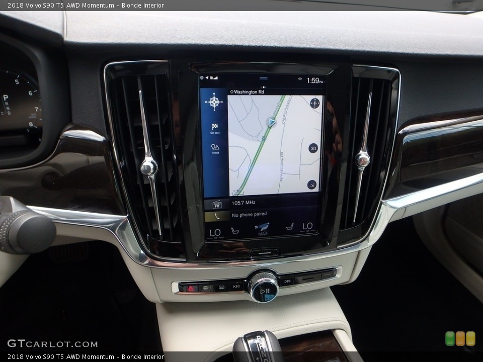 Blonde Interior Controls for the 2018 Volvo S90 T5 AWD Momentum #122727038