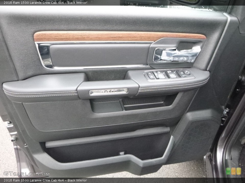 Black Interior Door Panel for the 2018 Ram 1500 Laramie Crew Cab 4x4 #122745437